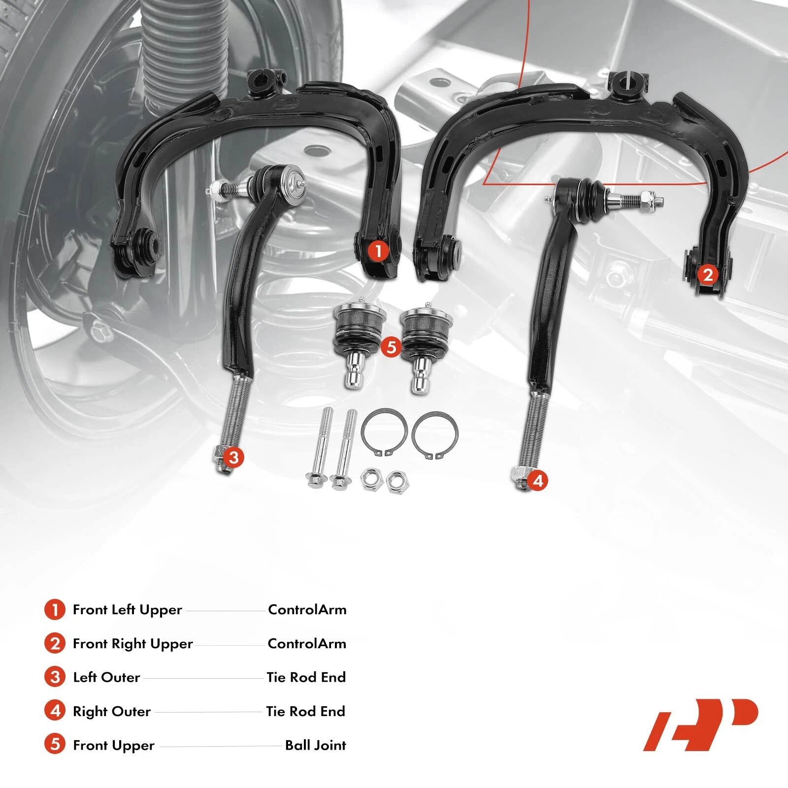 6X Front Upper Control Arm Tie Rod End for Chevrolet Trailblazer (2002-2009)