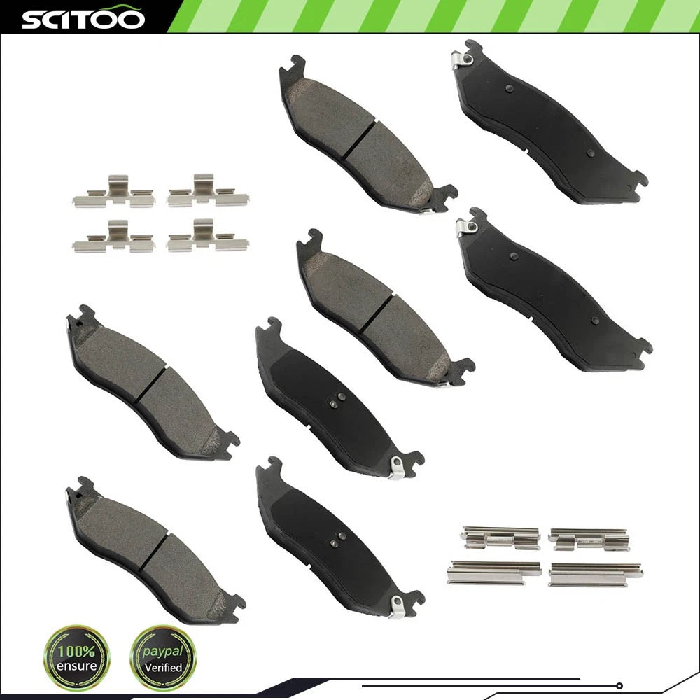 8PCS Semi-Metallic Brake Pads for Dodge Ram 1500 SLT ST (2002–2004)