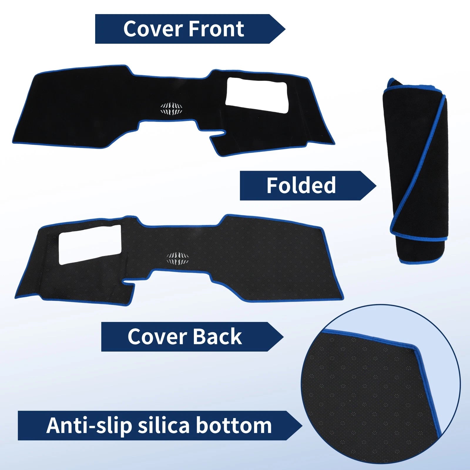 Dash Cover for Mazda CX-60 (2024–2026) Black with Blue Edge