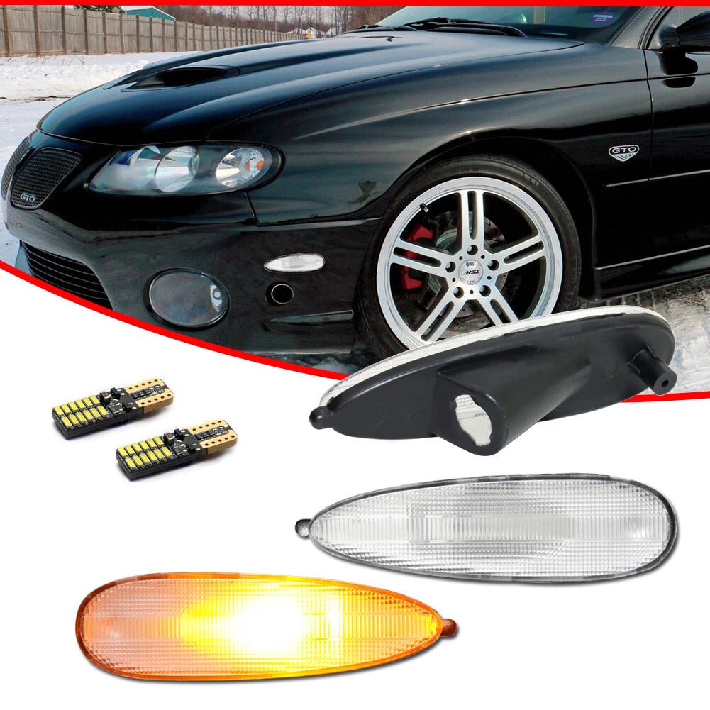 Clear Front Fender Side Marker Light with Amber LED for Pontiac GTO (2004–2006)