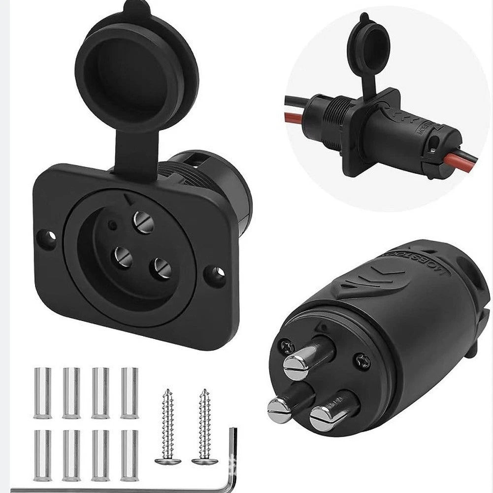Waterproof 70A Trolling Motor Socket for 6 AWG to 16 AWG Wire Gauge