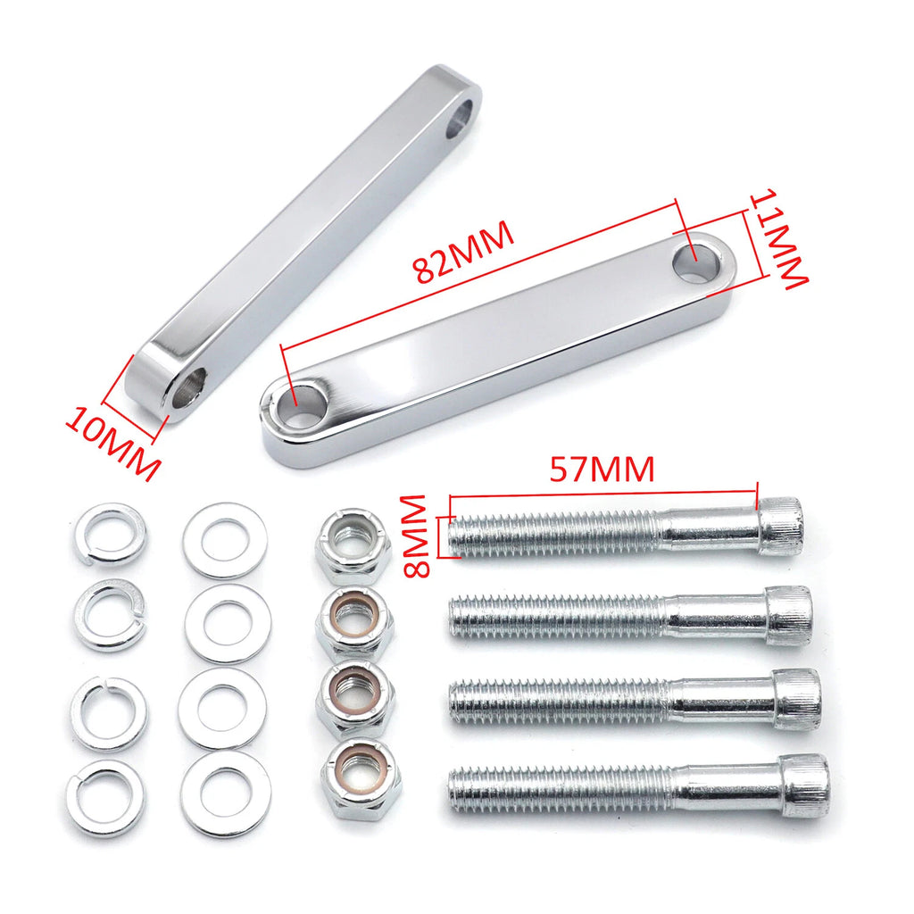 Set of 2 Chrome Front Fender Brackets for Harley Touring (2014–2019)