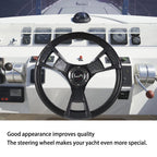 14" Billet Steering Wheel for Universal Fit - Black Grip, Carbon Fiber Trim