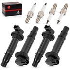 4Pcs Ignition Coils & Spark Plugs for Yamaha YZF R6 (1999–2002)