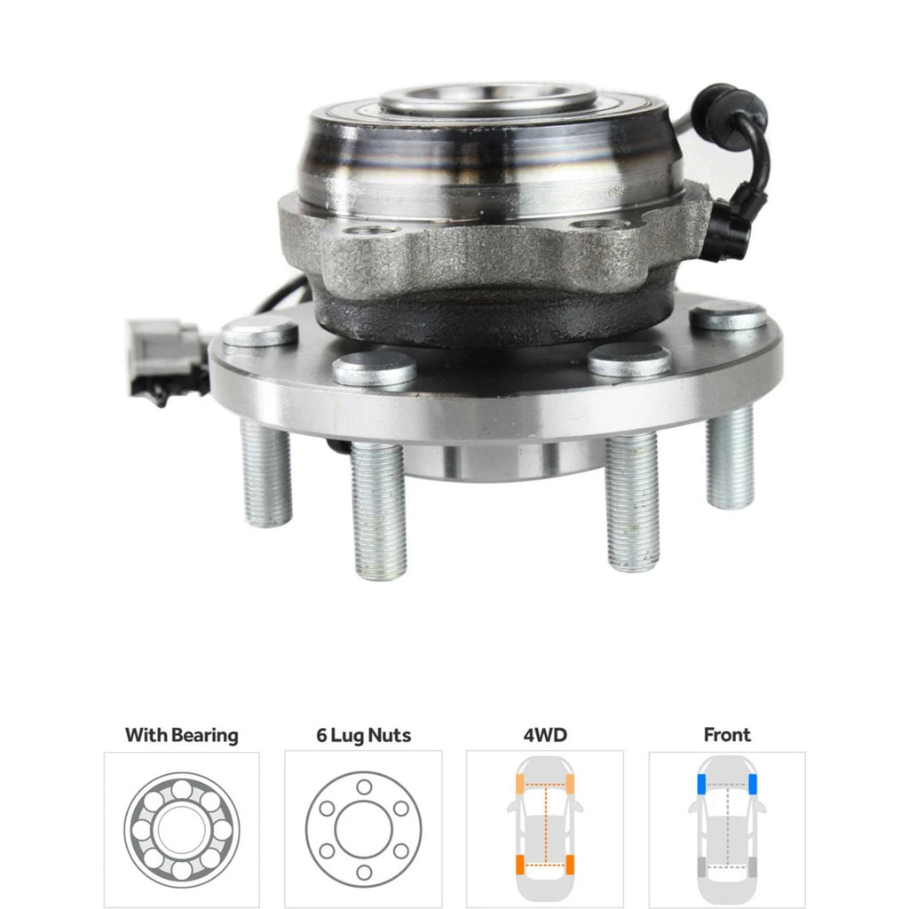 Wheel Hubs for Nissan Frontier (2005–2019) 6 Lug with Bearing/Sensor 4WD