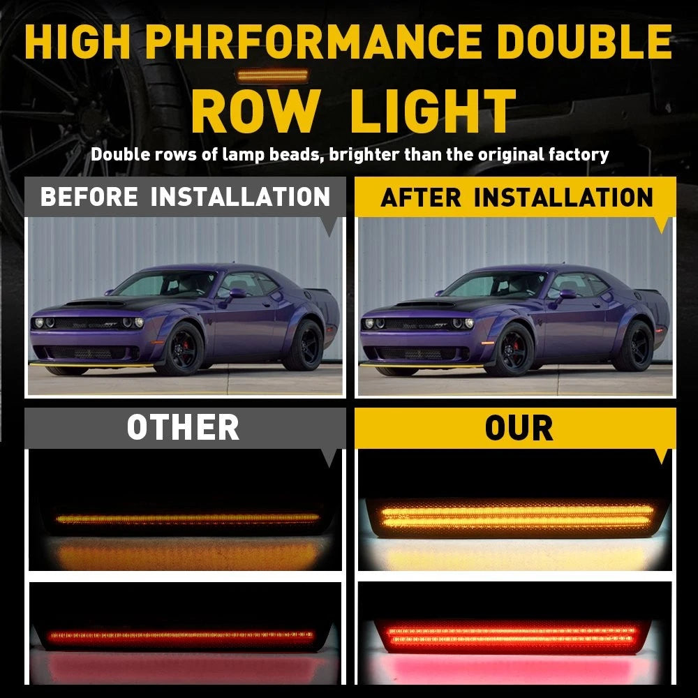 LED Side Marker Lights Kit for Dodge Challenger (2015–2021) - Smoke Lens