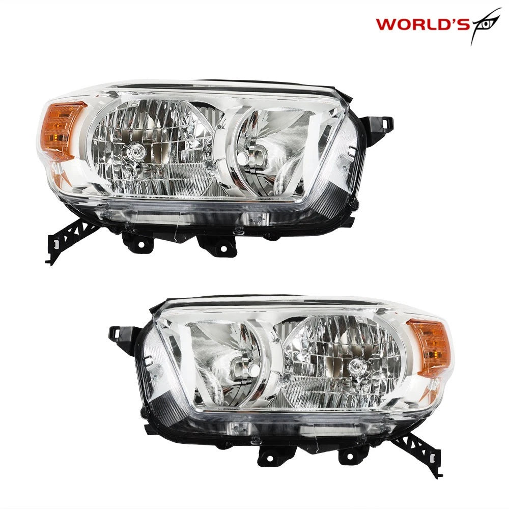 Set of 2 Headlight Headlamps for Toyota 4Runner (2010–2013) Chrome Halogen