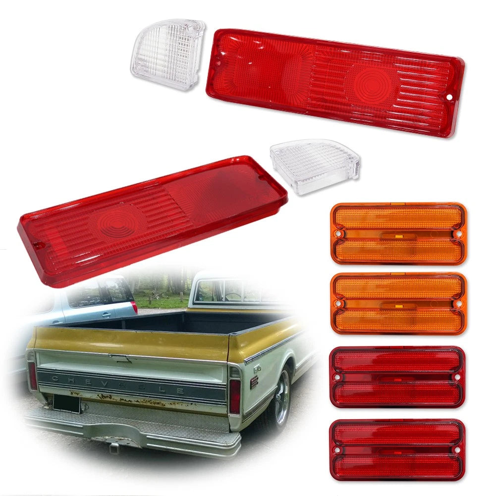 Tail Light Lens Backup Side Marker Kit for Chevy GMC Pickup (1968–1972)