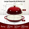 6QT Oval Cast Iron Dutch Oven with Silicone Mitts for Sourdough Baking