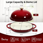 6QT Oval Cast Iron Dutch Oven with Silicone Mitts for Sourdough Baking