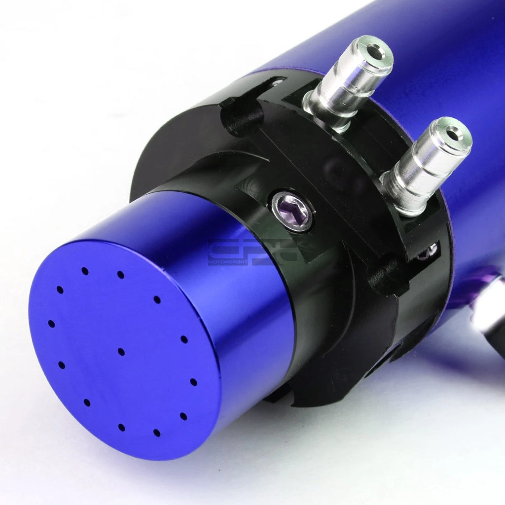 7" Aluminum Round Turbo Engine Oil Catch Tank + 0-14 PSI Fuel Gauge