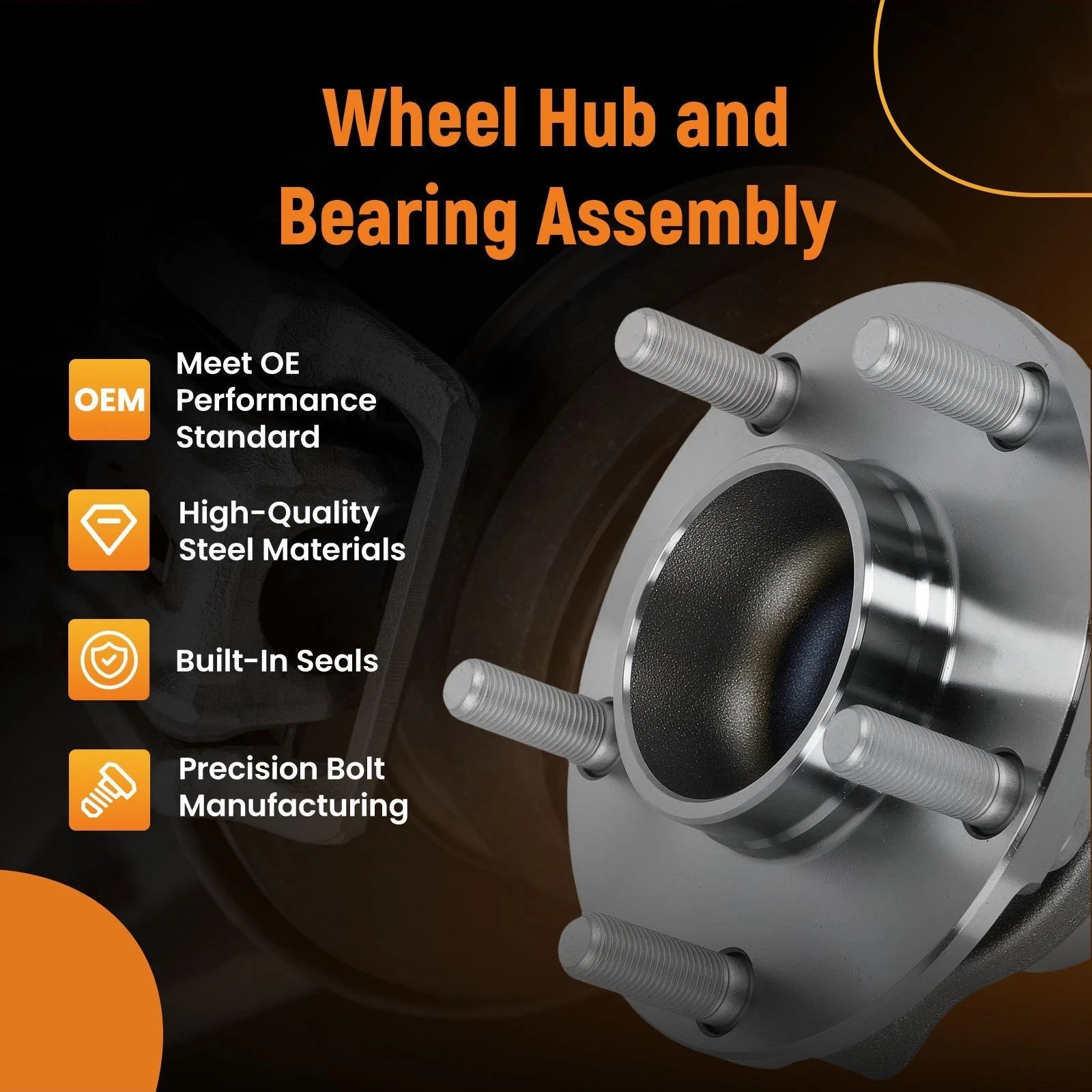Front LH RH Wheel Hub Bearing 5 Bolt Kit for G35/350Z (2003–2009) 513268 WE60568