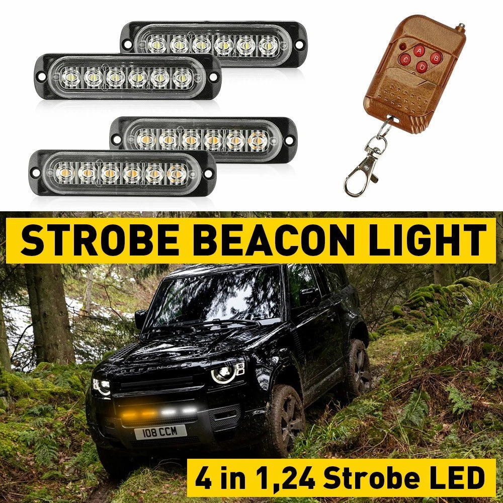 6LED Amber/White Hazard Flash Strobe Light for Truck (USA)