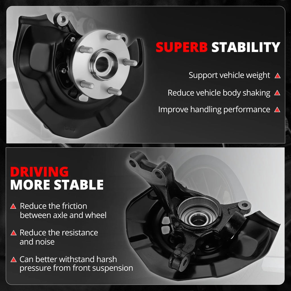 Front Left Driver Loaded Wheel Bearing Knuckle Assembly for Toyota Sienna (2004–2010)