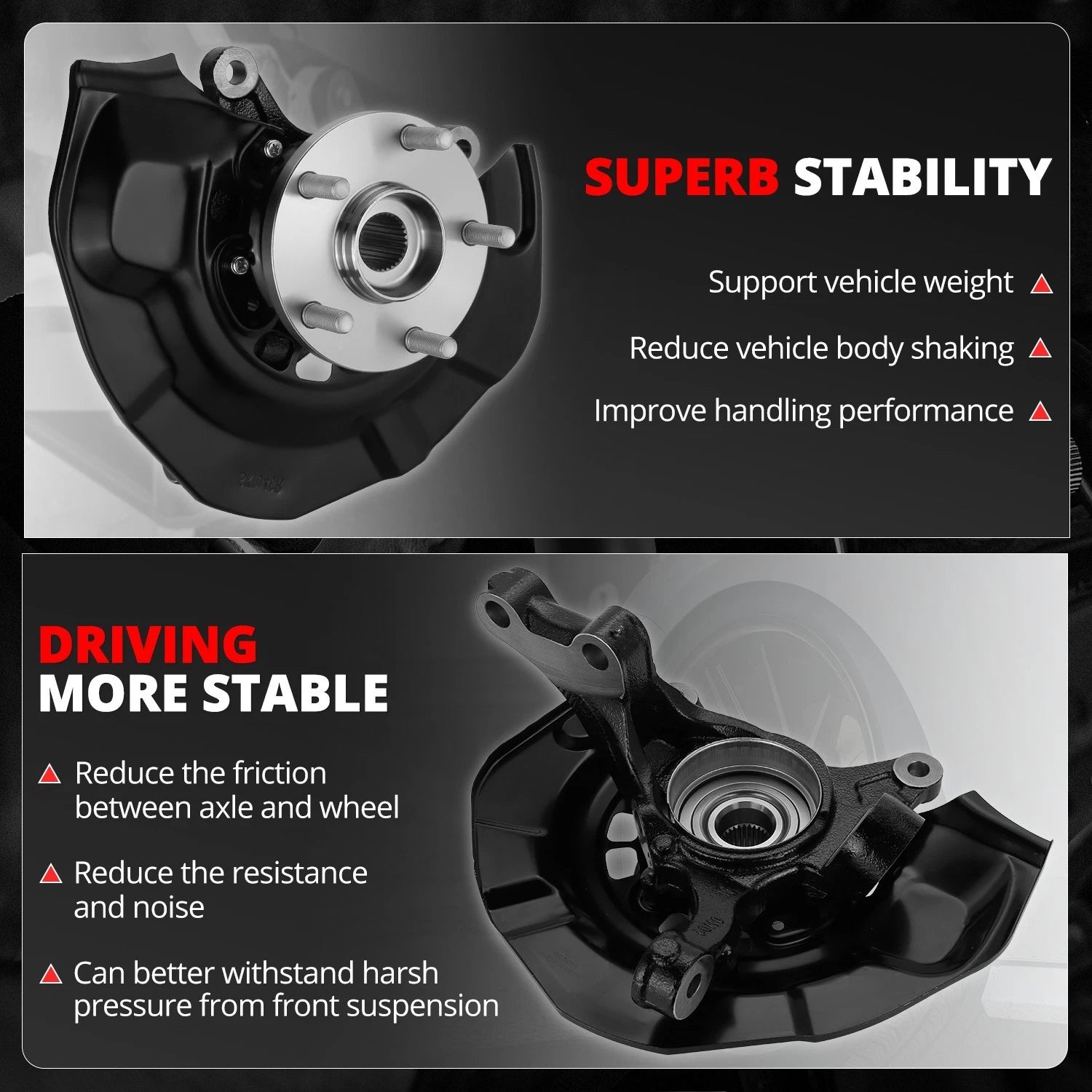Front Left Driver Loaded Wheel Bearing Knuckle Assembly for Toyota Sienna (2004–2010)