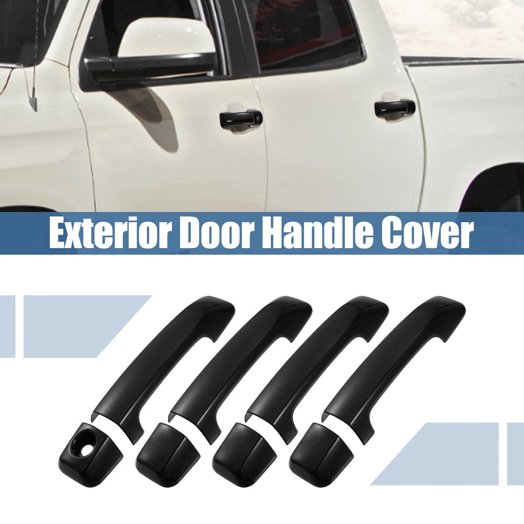 8pcs ABS Exterior Side Door Handle Cover Trim for Toyota Tundra (2007–2020) Black