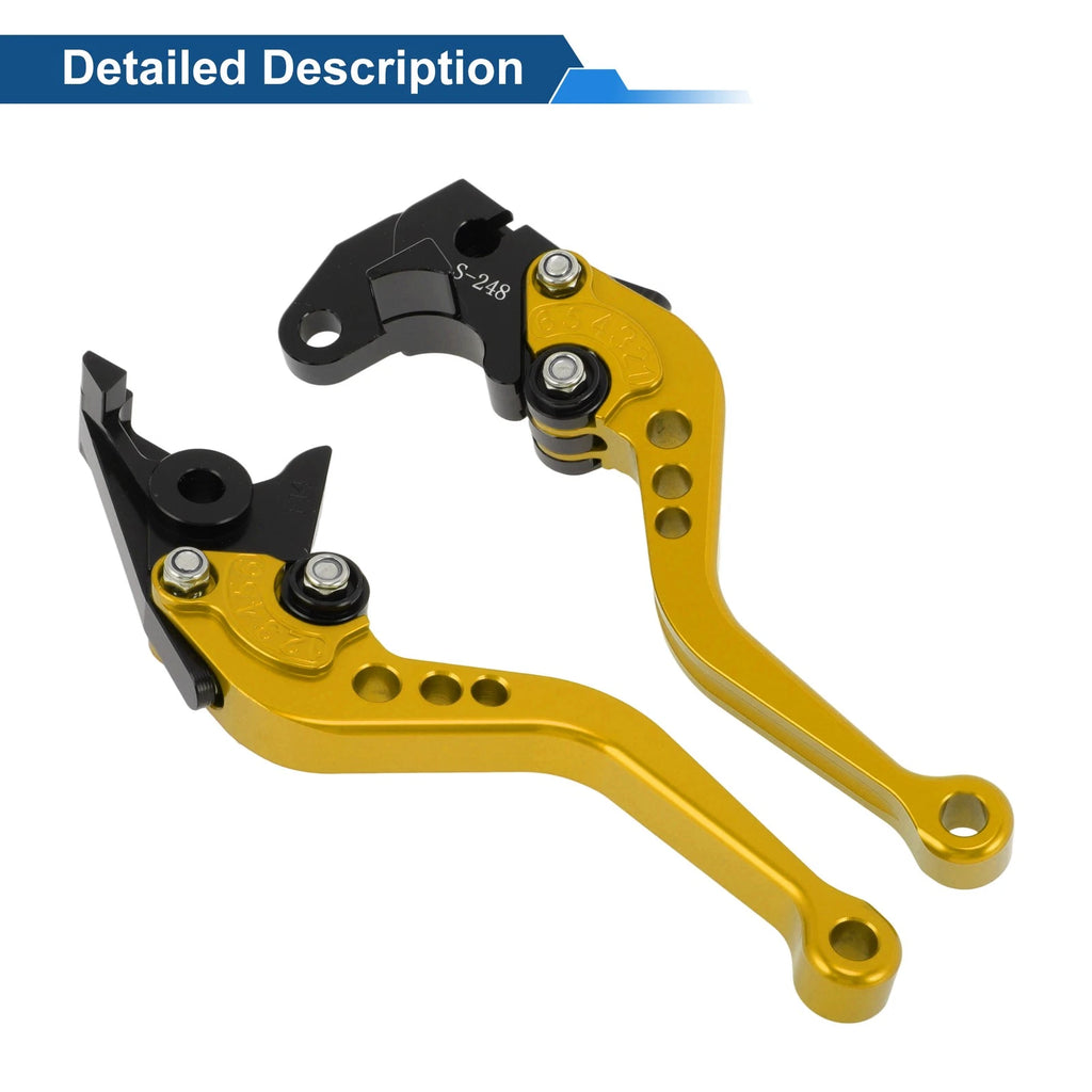 Adjustable Short Brake Clutch Levers for Suzuki GSX-8R (2022–2023) - Gold Tone
