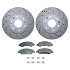 Front Brake Kit 330mm Drilled Rotors Akebono Ceramic Pads for Chevy Cadillac GMC