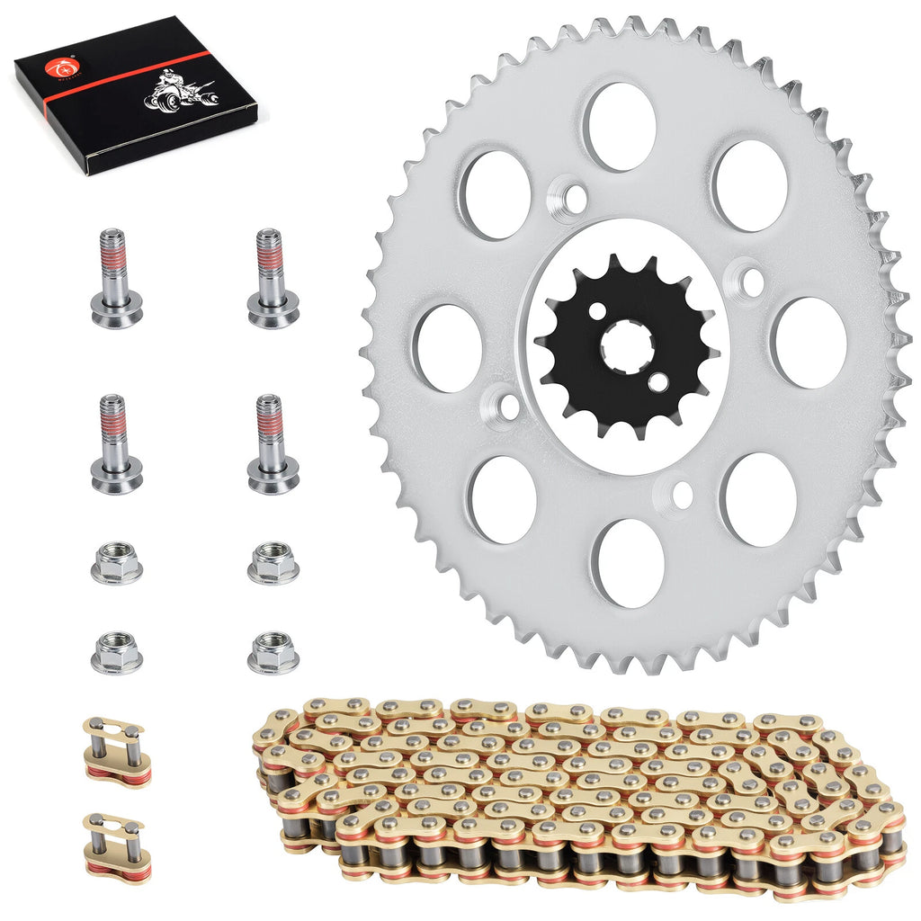 Drive Sprocket & Chain Set 428VM-X X-Ring 118 Links for Honda XR100R CRF100F (2000–2023)