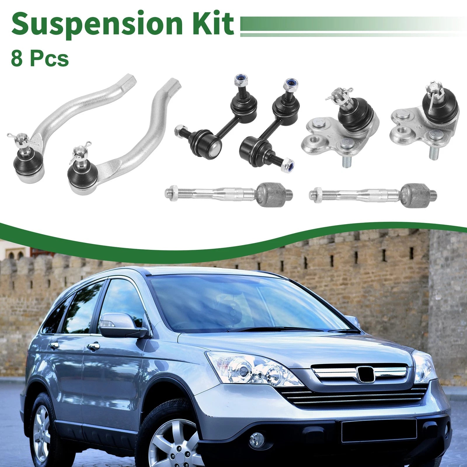 8pcs Front Suspension Kit Tie Rod End Sway Bar Link Ball Joint for Honda Civic (2006–2011)