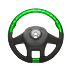Steering Wheel YourGrip Leather and Wood Green for Peterbilt 579 (2012–2021)