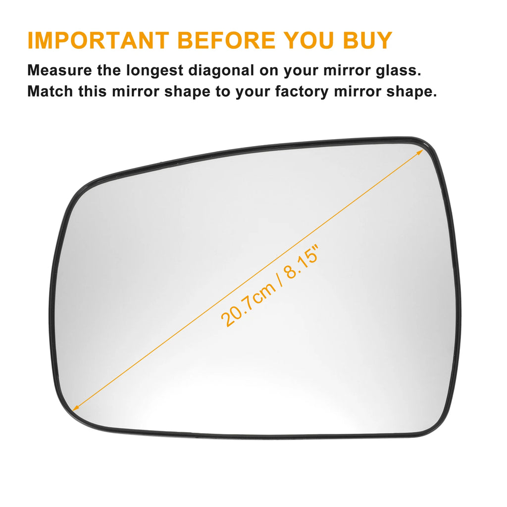 Heated Left Side White Mirror Glass for KIA Sorento (2009–2014)