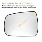 Heated Left Side White Mirror Glass for KIA Sorento (2009–2014)