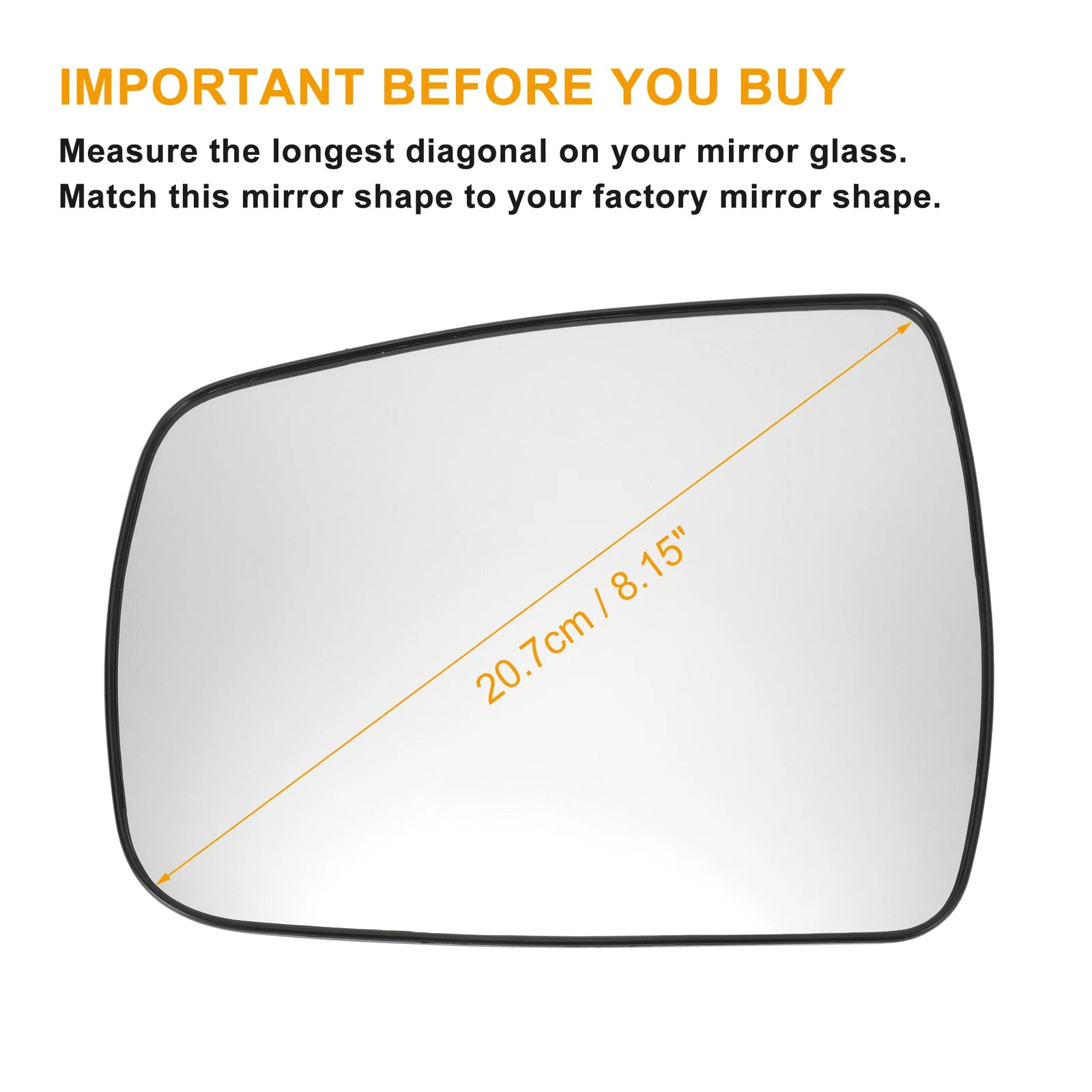 Heated Left Side White Mirror Glass for KIA Sorento (2009–2014)