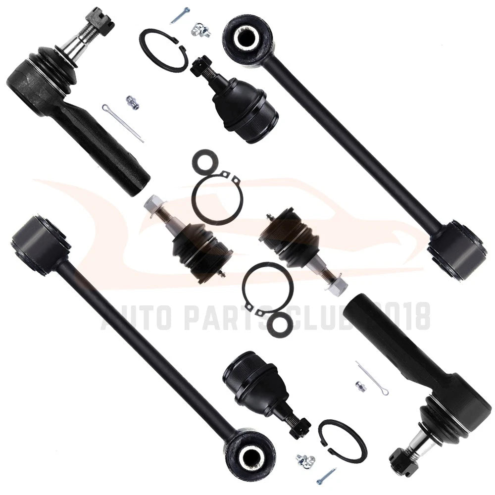 8Pcs Front Ball Joints Tie Rods for Jeep Commander (2006–2010)
