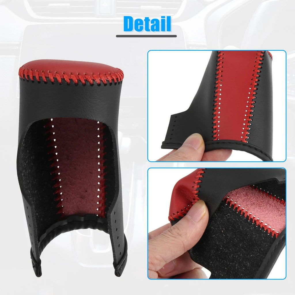 Shift Knob Cover for Mazda 3 (2014–2018) - Black Red with Red Stitches