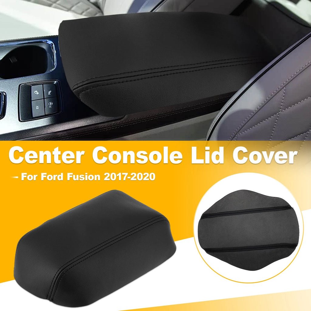 Leather Center Console Lid Armrest Cover for Ford Fusion (2017–2020)