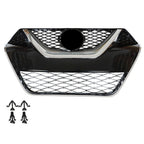Set of 2 Front Bumper Grille Grills for Nissan Maxima (2016–2017) Chrome Black ABS