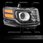 Passenger Right Housing Amber Corner Projector Headlight for Ford Flex (2011–2012)
