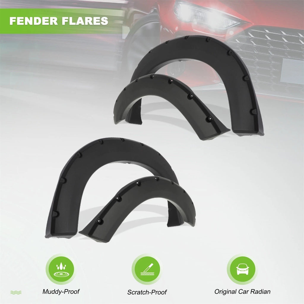 Set of 4 Pocket Style Fender Flares for Ford F250 F350 Super Duty (1999–2007)