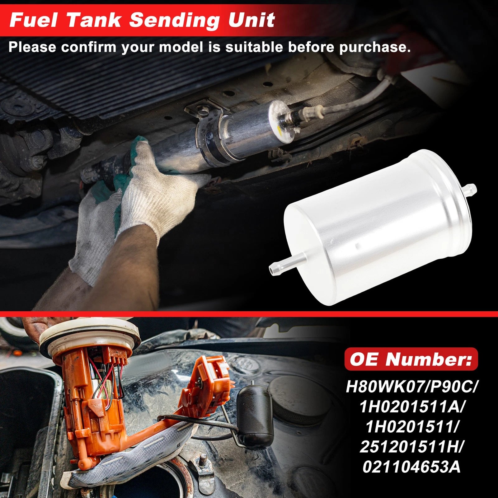 Fuel Filter Assembly for Ford F-150/F-250 (1986–1991) No.H80WK07/P90C