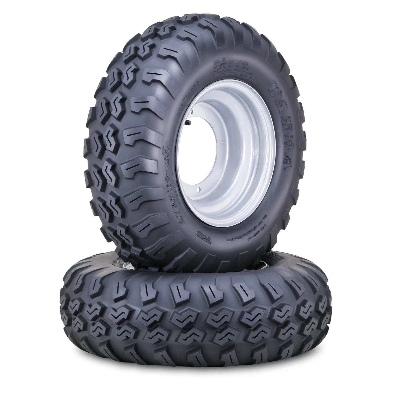 2 Wanda 21x7-10 ATV Tire Assembly for ATV (4/156mm PCD, 2+3 Offset)