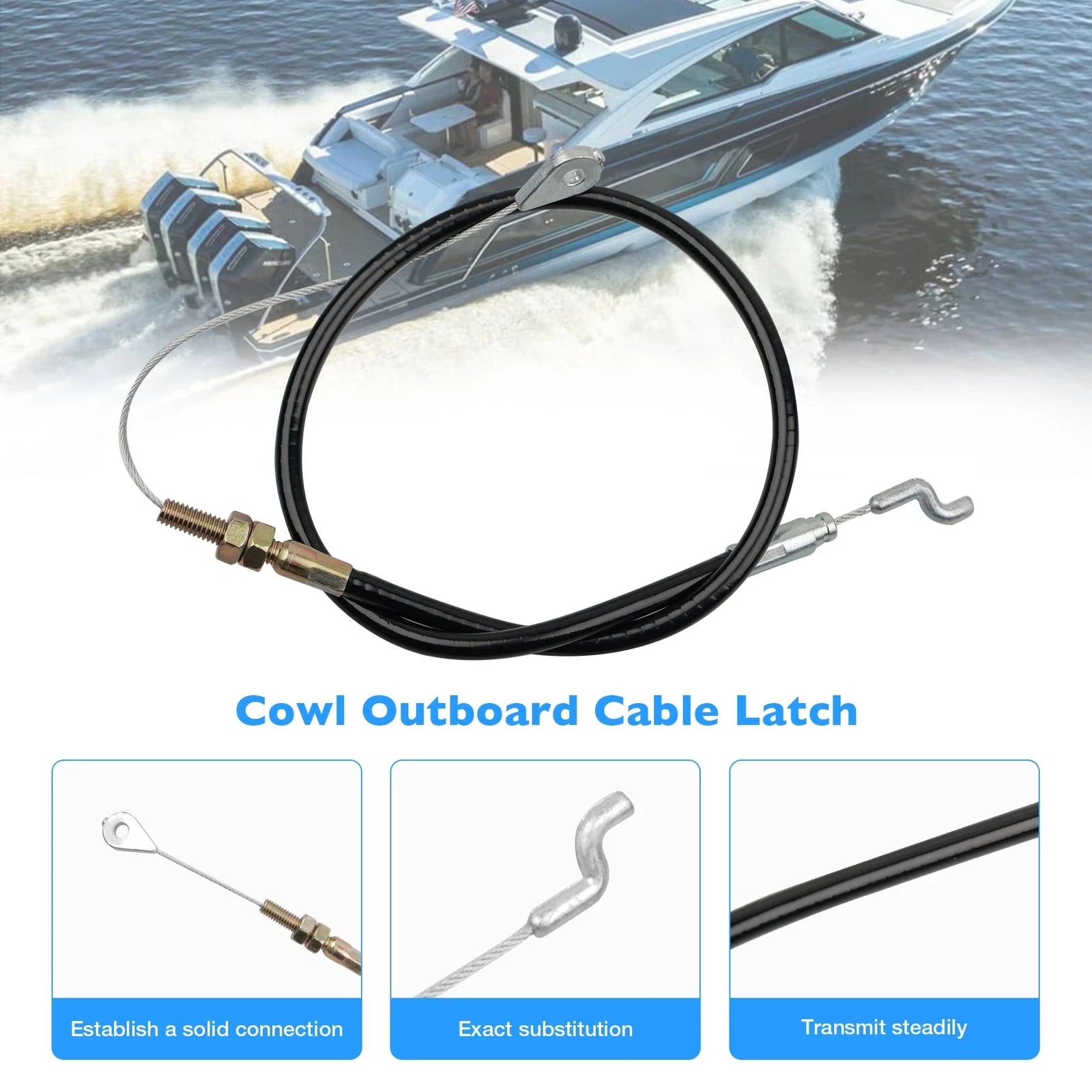 2X Lower Cowl Latch Cable for Mercury Verado (200-400)