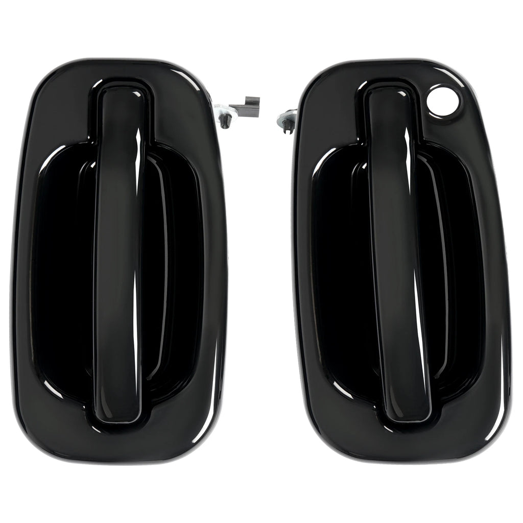 2X Front Outer Door Handles for Chevy Silverado 1500 (1999–2007) Glossy Black