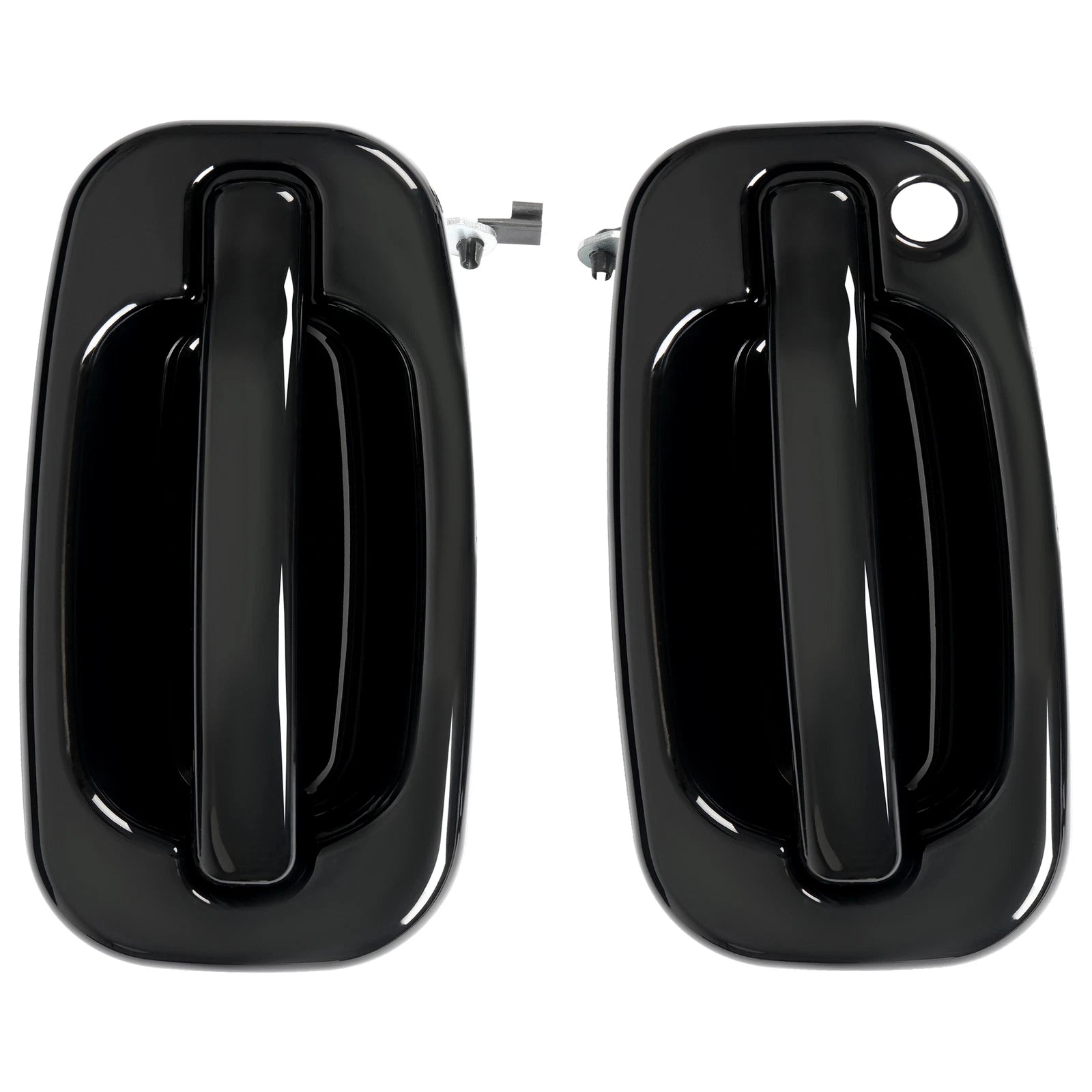 2X Front Outer Door Handles for Chevy Silverado 1500 (1999–2007) Glossy Black
