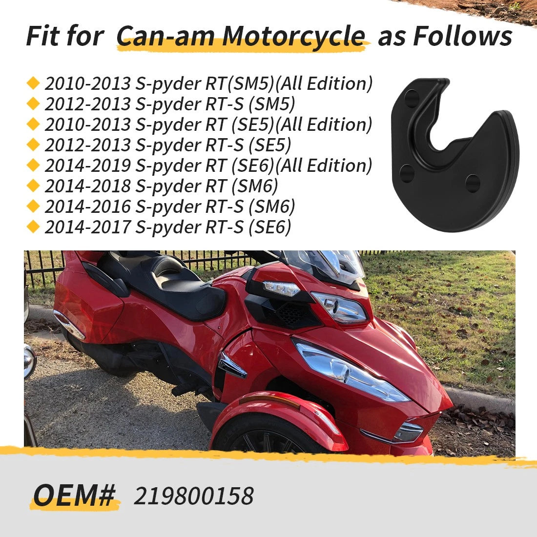 Set of 2 Console Assembly Housing Clips for Can Am Spyder RT-S (2010–2017) 219800158