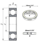 Deep Groove Ball Bearing 100x140x20mm for Scooter/Skateboard (1 Pc)