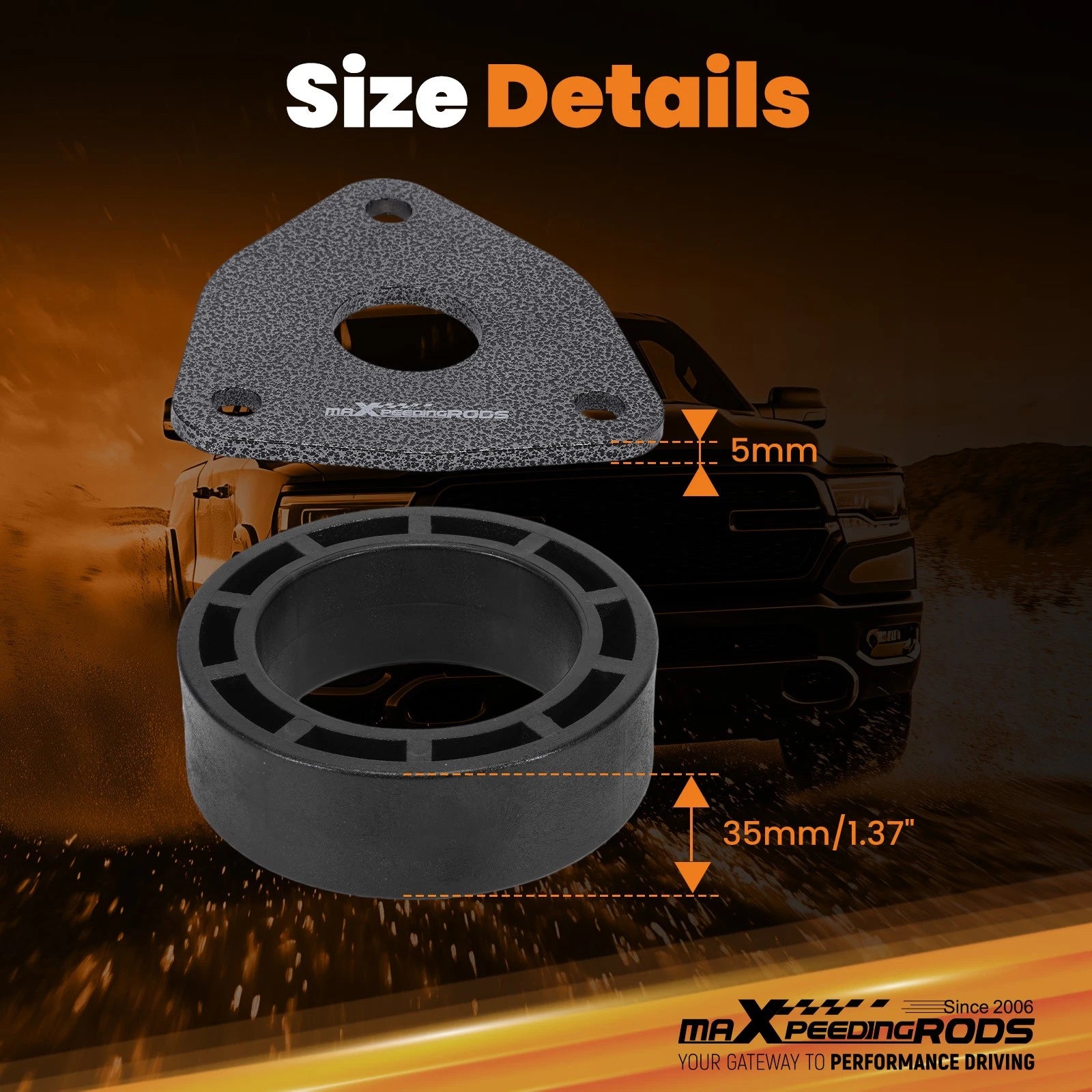 2.5" Strut Spacer Front Lift Kit for Ram 1500 4WD (2012–2024)