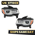 HID/Xenon Headlight Set for Jeep Grand Cherokee (2019–2021) Chrome Left + Right