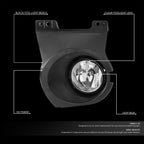 Front Bumper Fog Lights for Ford F150 (2011–2014) Chrome Housing w/ Bulbs & Bezels