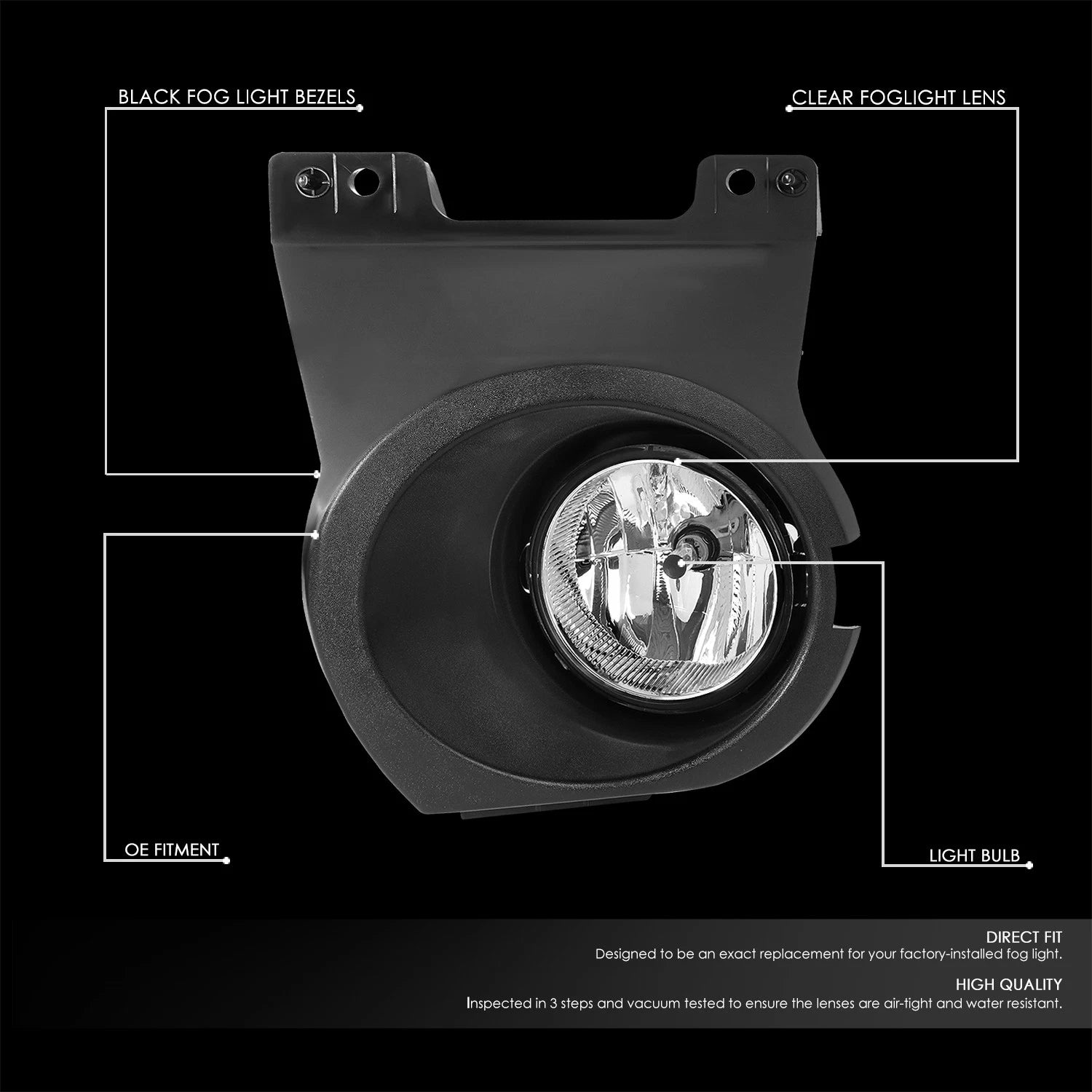 Front Bumper Fog Lights for Ford F150 (2011–2014) Chrome Housing w/ Bulbs & Bezels