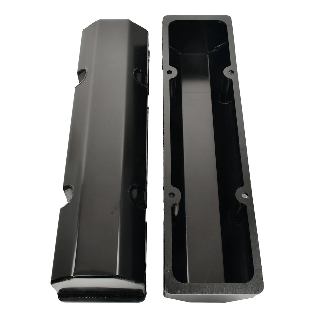 Tall Black Fabricated Valve Covers for Chevy SBC 350 (No Hole)