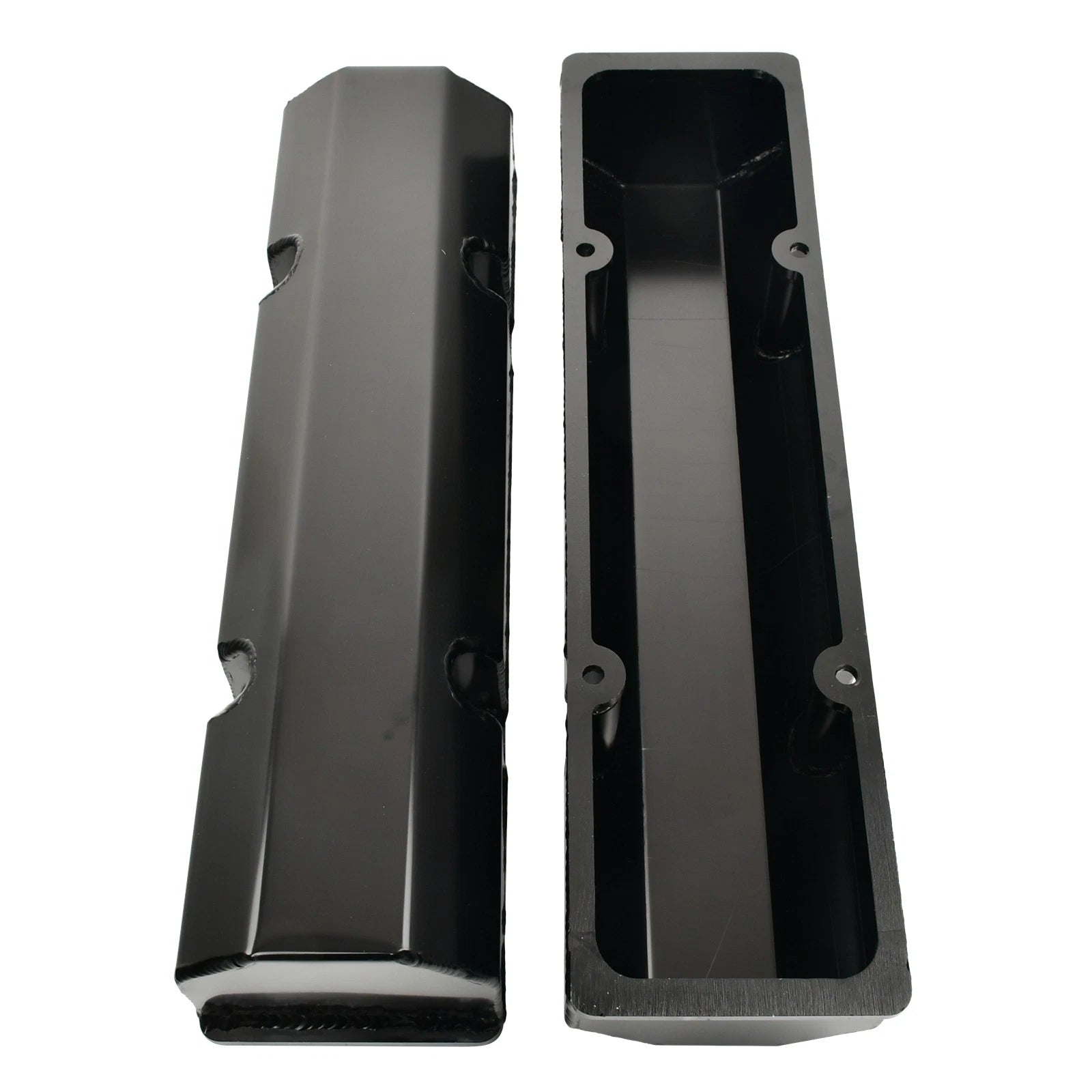Tall Black Fabricated Valve Covers for Chevy SBC 350 (No Hole)