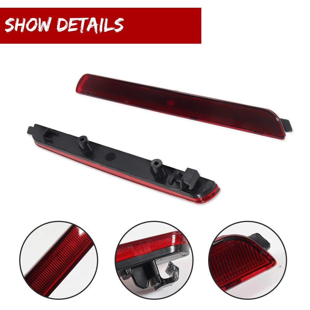 2X Red Lens Rear Bumper Reflector Lights for Mazda3 Axela (2004–2009)