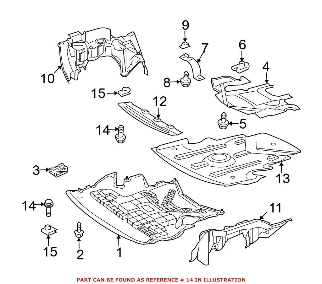 Radiator Support Splash Shield Screw 000000001410 for Mercedes-Benz