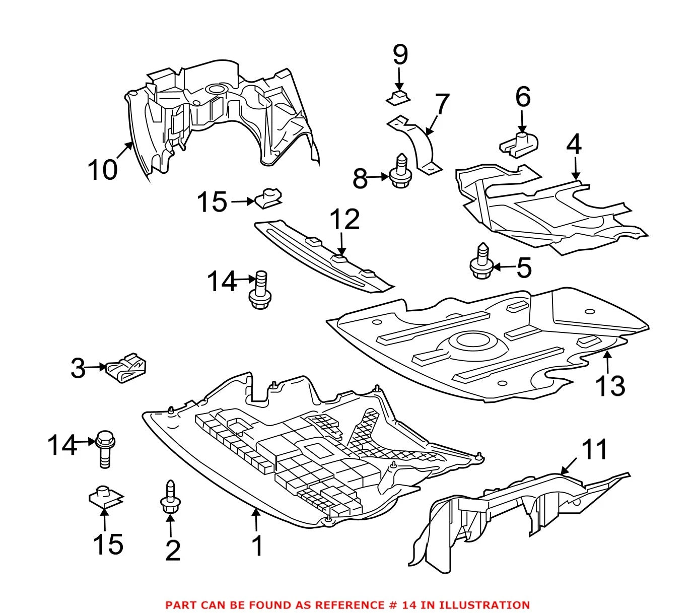 Radiator Support Splash Shield Screw 000000001410 for Mercedes-Benz
